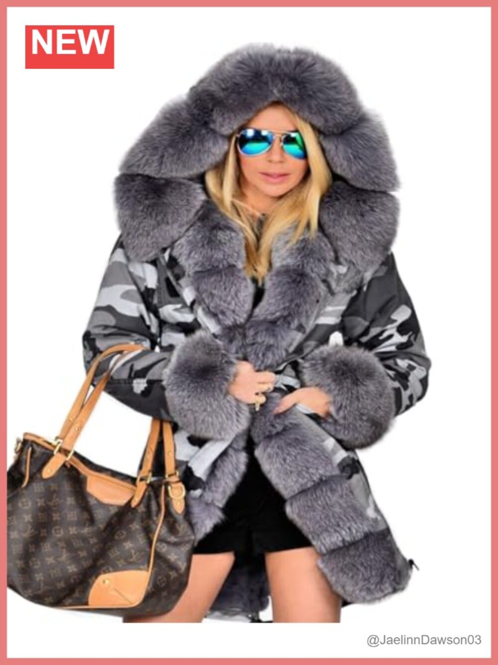 Women's Faux Fur Lined Hooded Winter Coat Warm Thicken Parka Long Jacket
